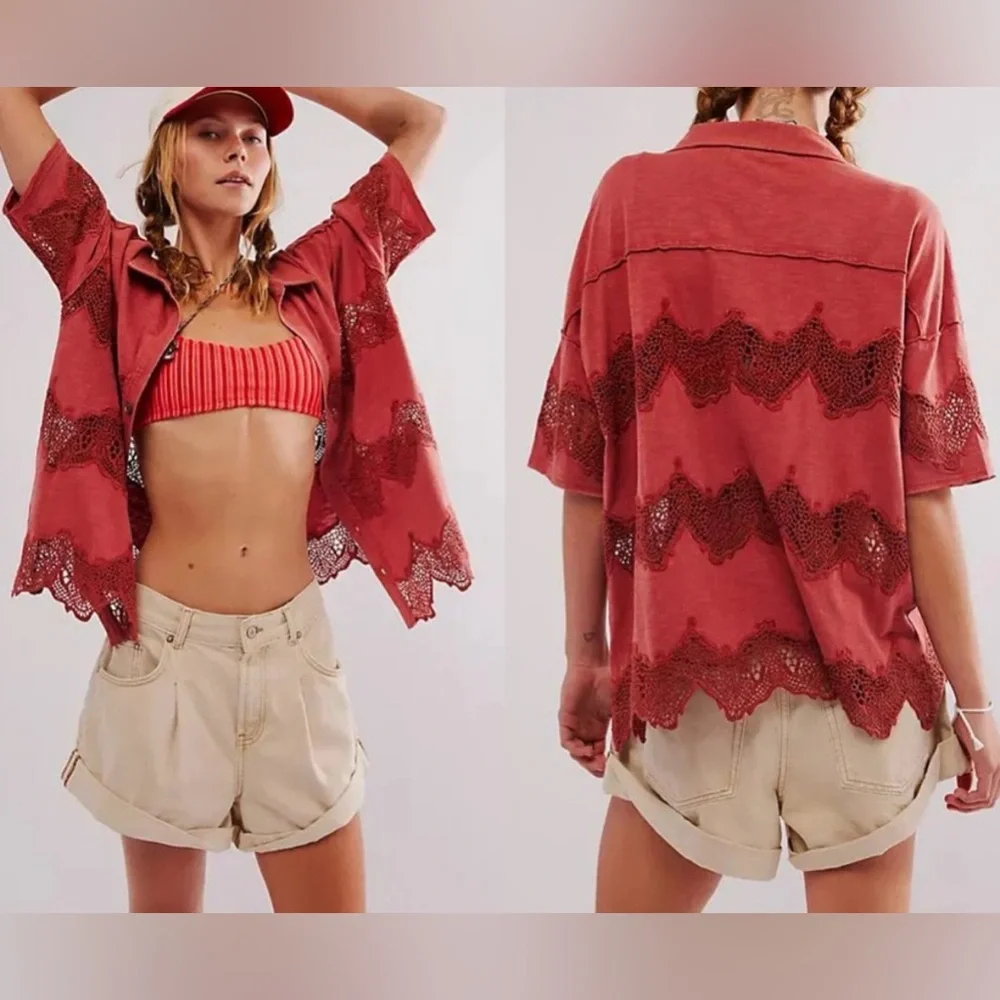 NWT Free People / We The Free Luca Tee - Chutney - XS & L
